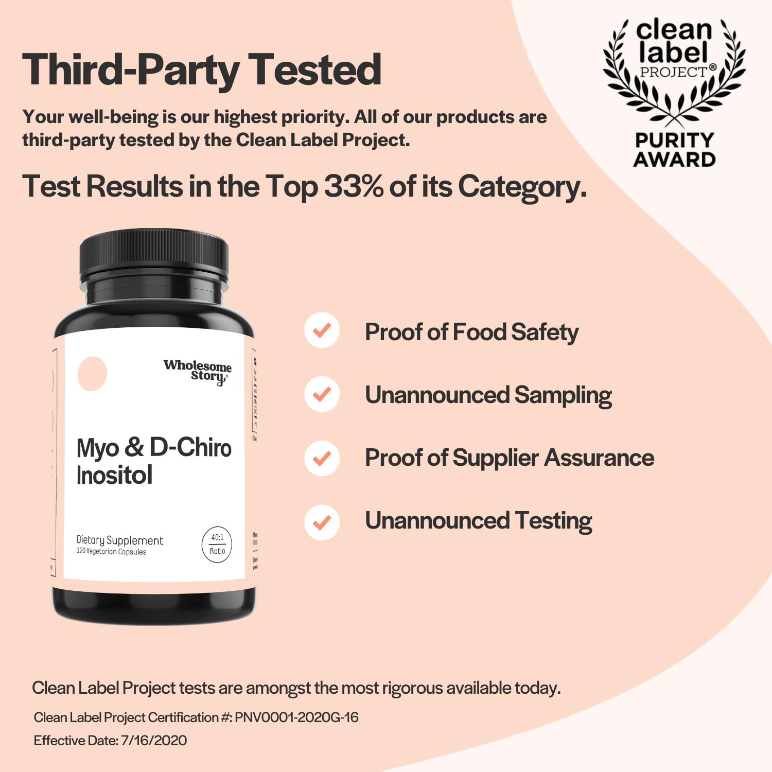 Myo-Inositol & D-Chiro Inositol Blend Capsule | 30-Day Supply | Most Beneficial 40:1 Ratio Wholesome StoryUS supplements