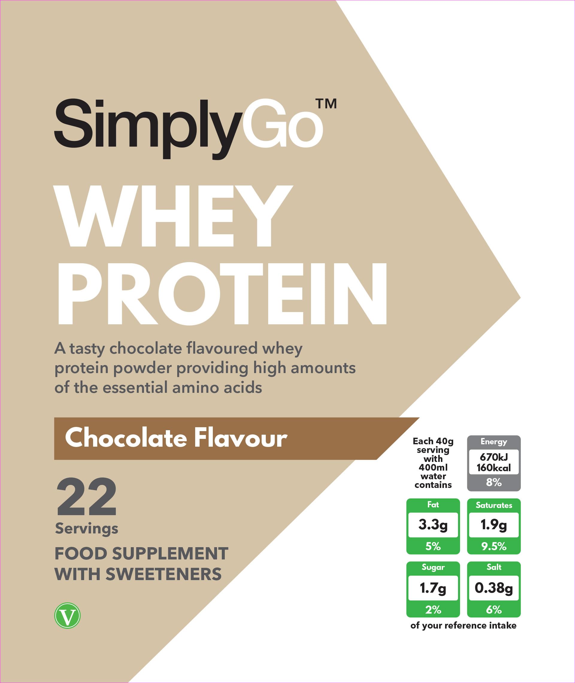 SimplyGo Whey Protein 900g Chocolate Flavour Simply SupplementsAu supplements
