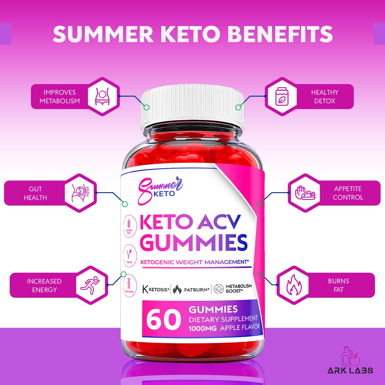 Ark Labs (2 Pack) Summer Keto Gummies - Summer Gummies, Summer Keto ACV Gummy Ark LabsUS supplements