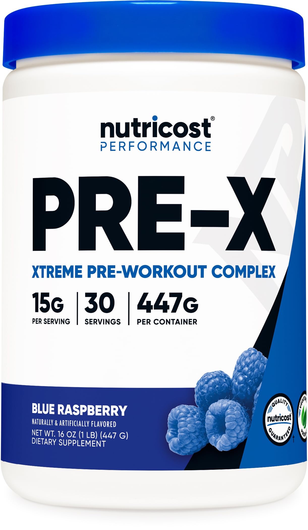 Nutricost Pre-X Xtreme Pre-Workout Powder Complex, Blue Raspberry, 30 Servings NutricostAu supplements