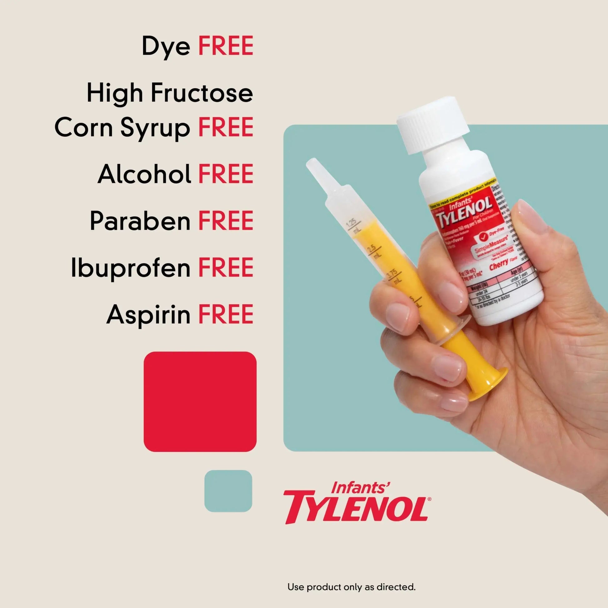 Infants' Tylenol Liquid Pain Reliever and Fever Reducer Medicine, Acetaminophen Oral Suspension for Sore Throat, Headache & Teething, Kids Fever Reducer; Dye-Free Cherry Flavor, 2 fl oz, Pack of 1 TylenolAu supplements