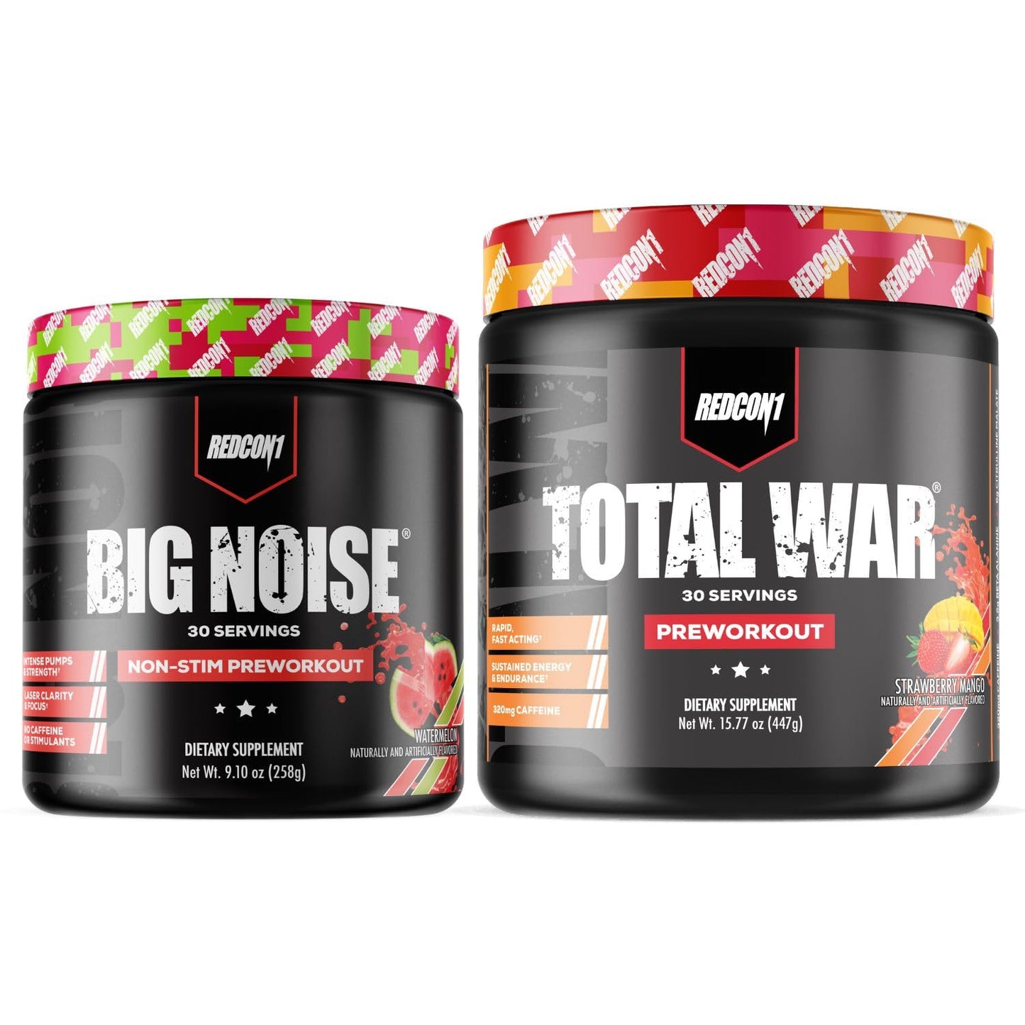 REDCON1 Total War Preworkout (Strawberry Mango) & Big Noise Non-Stim Preworkout REDCON1US supplements