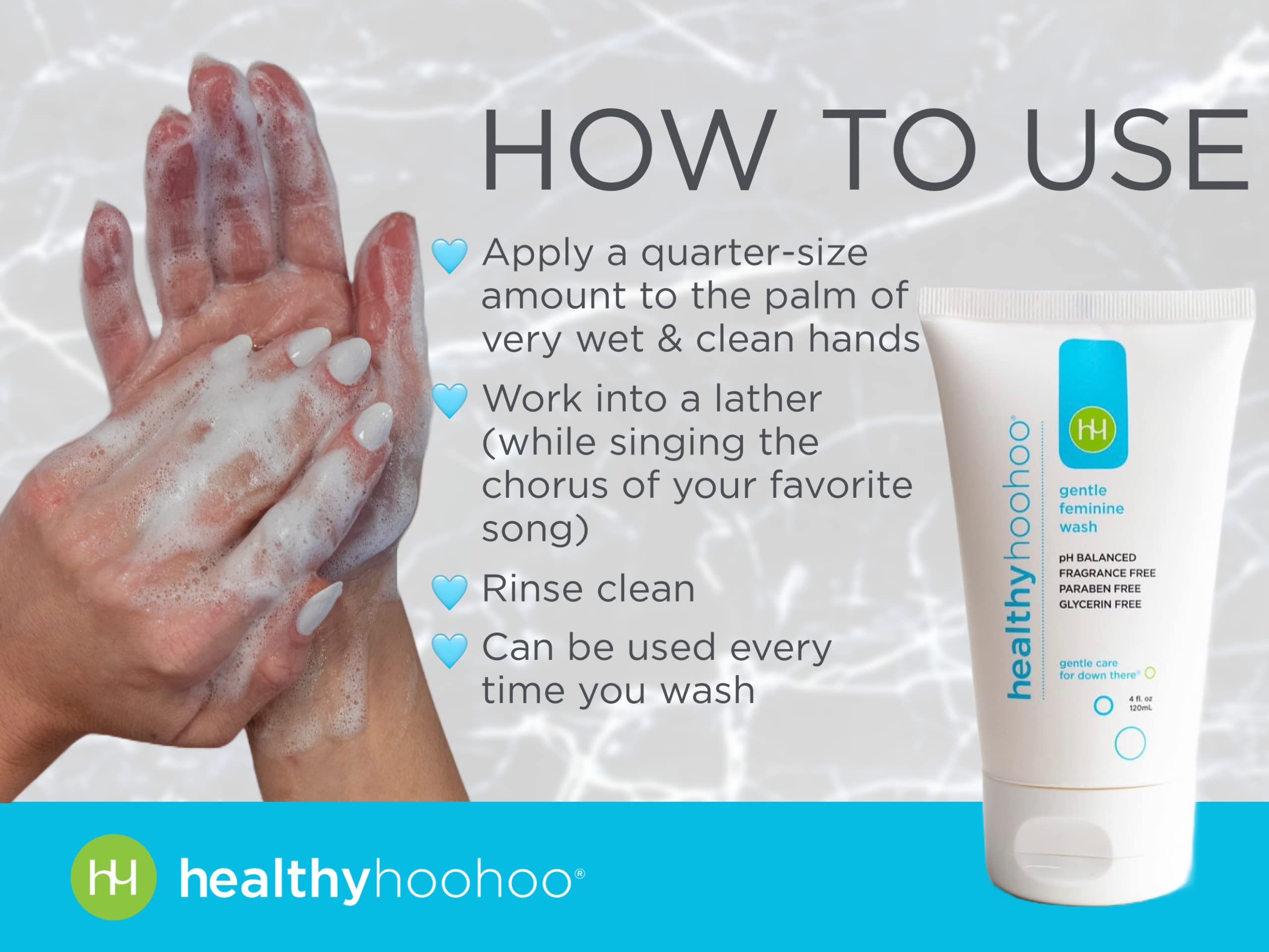 healthy hoohoo Gentle Feminine Wash - Organic Ingredients, pH Balanced, Fragrance Free healthy hoohooAu supplements