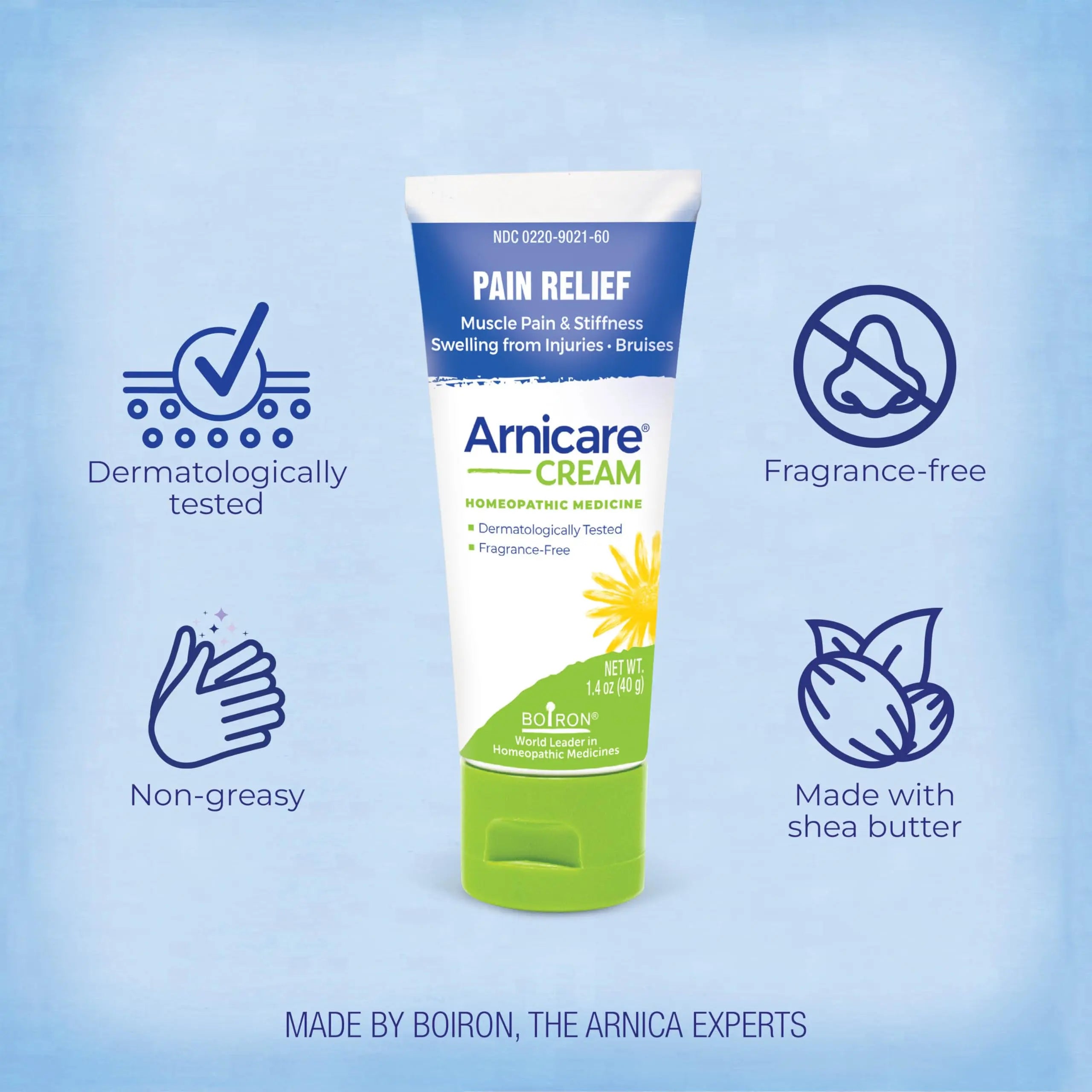 Boiron Arnicare Cream for Relief for Joint Pain, Muscle Pain, Muscle Soreness, and Swelling from Bruises or Injury - Fast Absorbing and Fragrance-Free - 1.3 oz BoironAu supplements