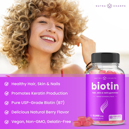 NutraChamps Biotin Gummies 10000mcg [High Potency] NutraChampsUS supplements