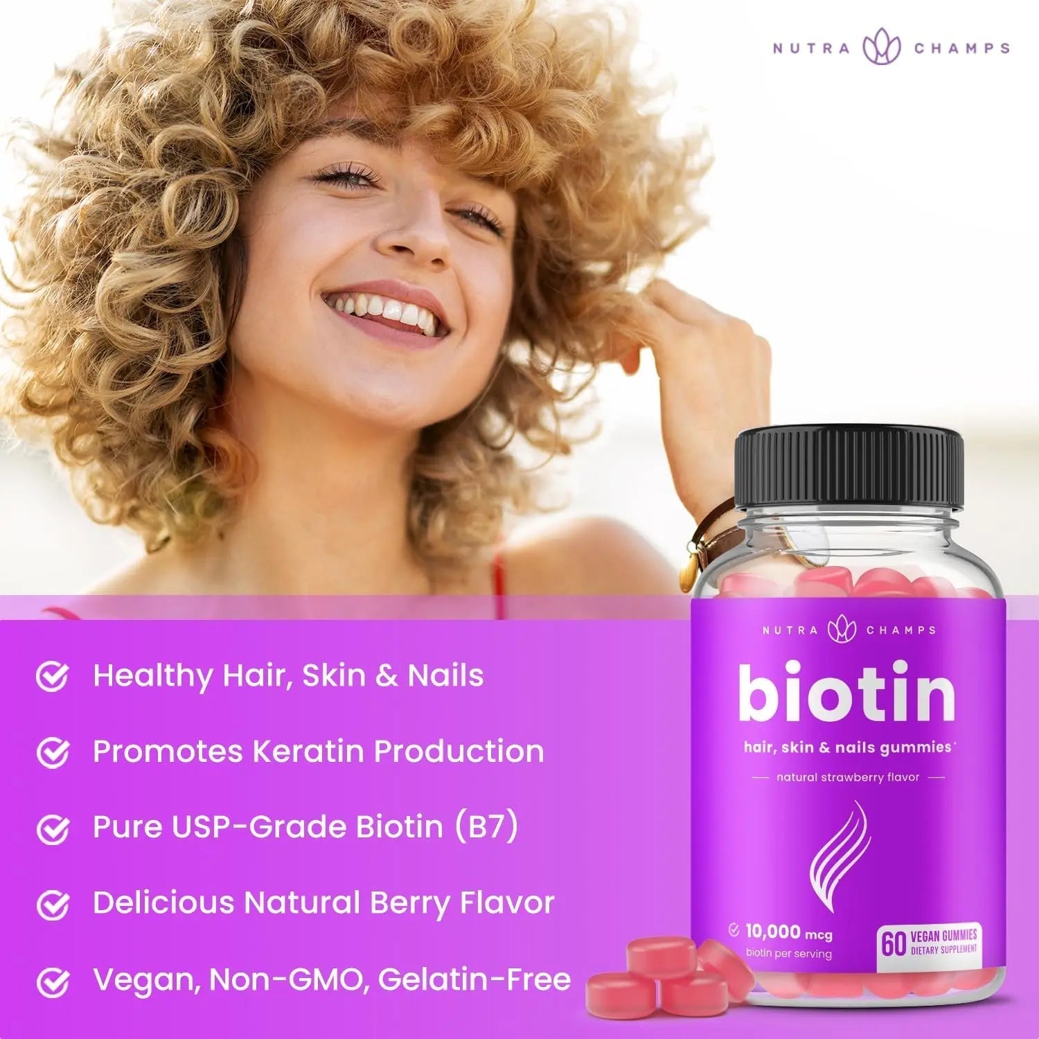 NutraChamps Biotin Gummies (2 Pack) and Womens Multivitamin Gummies (2 Pack) 4 Pack Bundle NutraChampsAu supplements