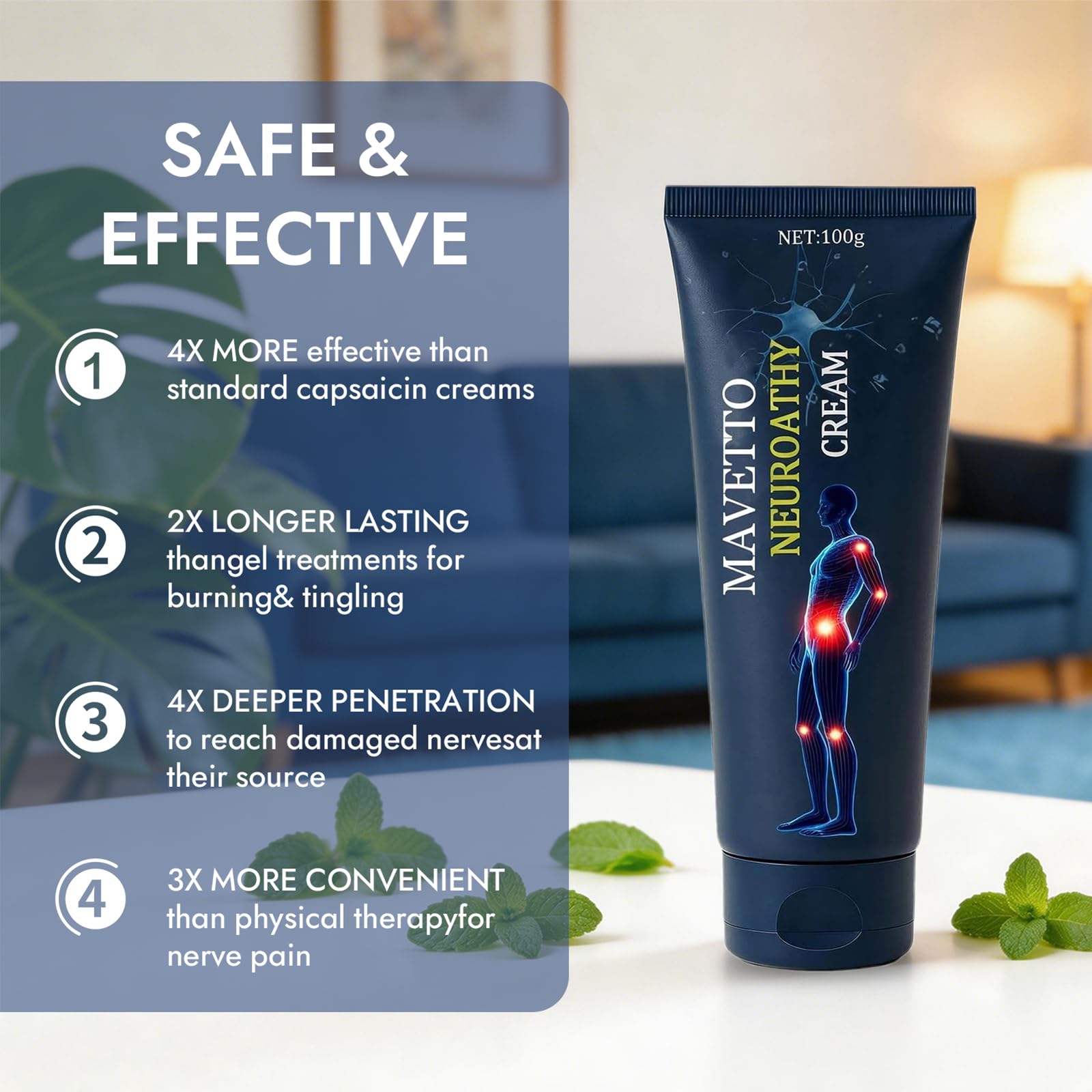 ReviveNerve Capsacare Neuropathy Relief Cream, Fast-Absorbing Soothing Cream with Capsaicin, Arnica, Menthol, MSM & Glucosamine for Feet, Hands, Legs, Muscles, Joints and Back (2pcs) ReviveNerveAu supplements