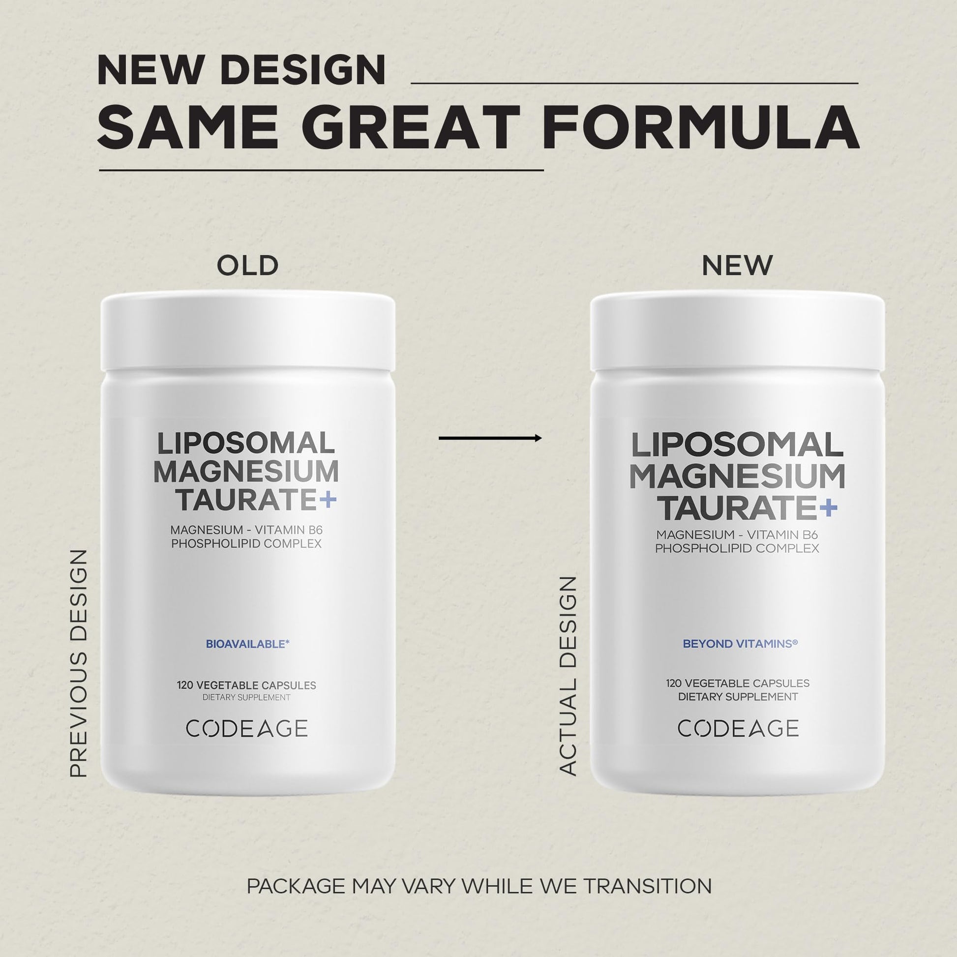 Codeage Liposomal Magnesium Taurate+ Supplement - Magnesium Taurate, Vitamin B6 as Pyridoxal 5-Phosphate, 2-Month Supply - Liposomal Delivery, Vegan, Non-GMO, Gluten-Free, 120 Capsules CodeageAu supplements