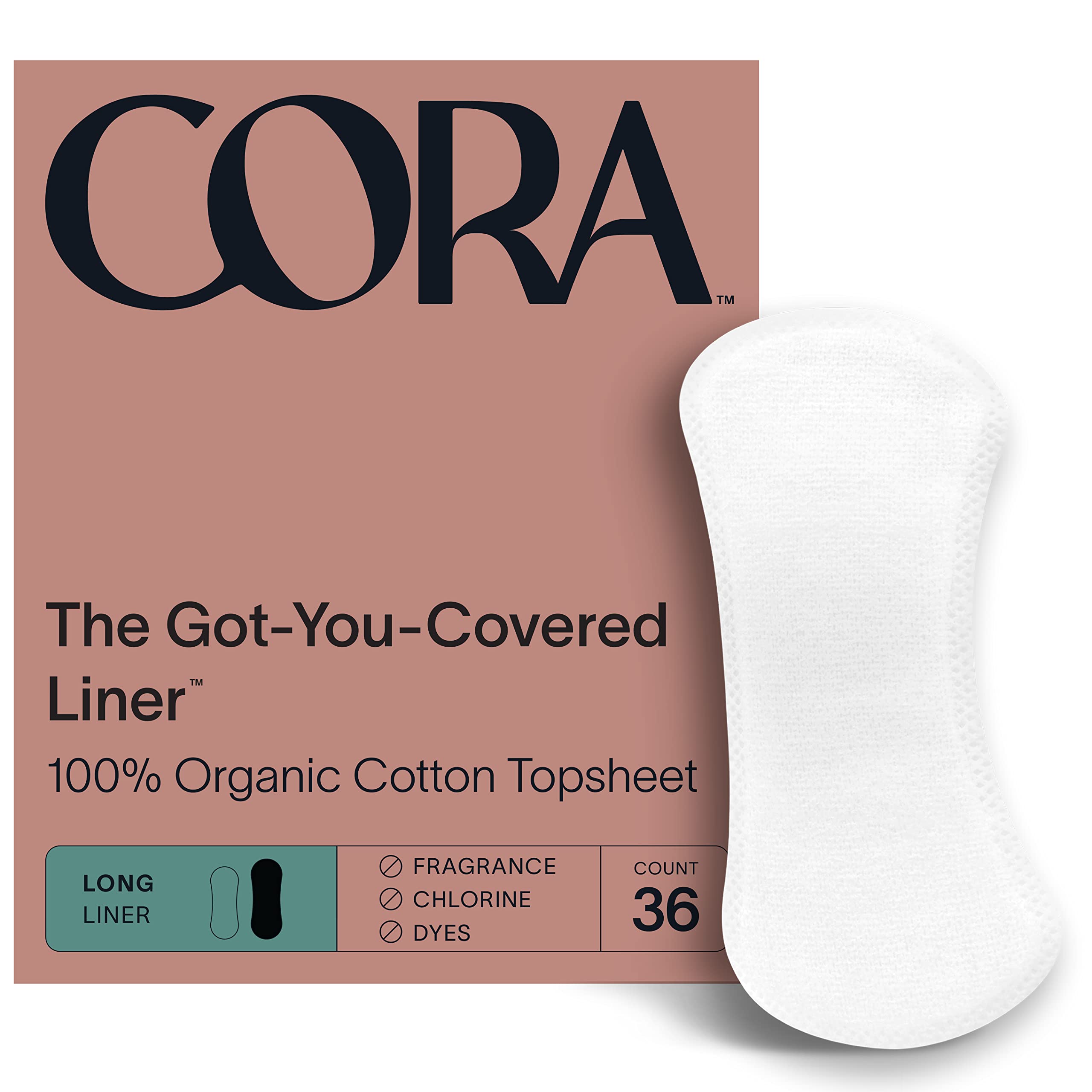 Cora Period Long Liners | 100% Organic Cotton Topsheet | Ultra Thin, Quick Absorbency CoraAu supplements