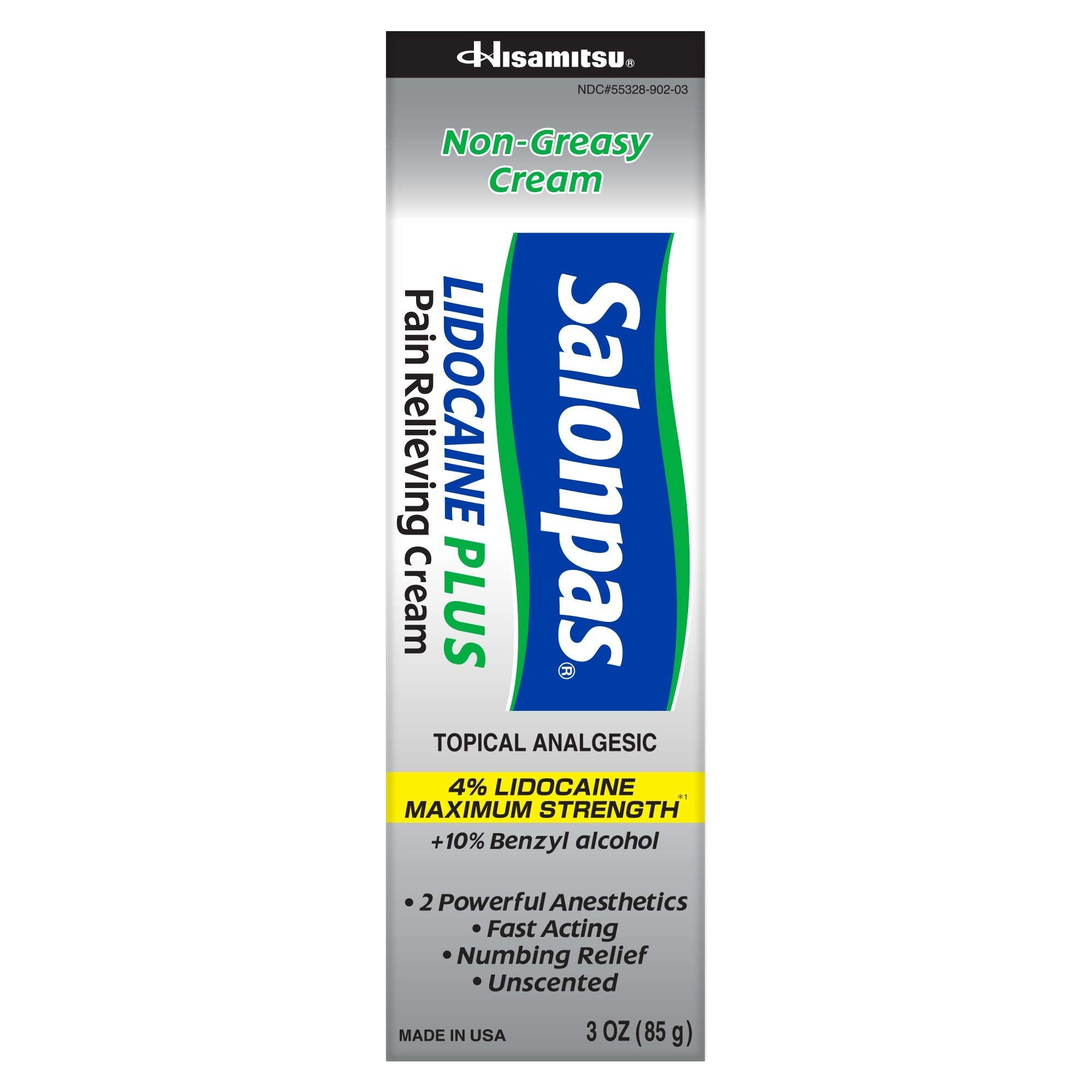 Salonpas Lidocaine Plus Pain Relieving Cream, 3 Ounce Tube SalonpasAu supplements