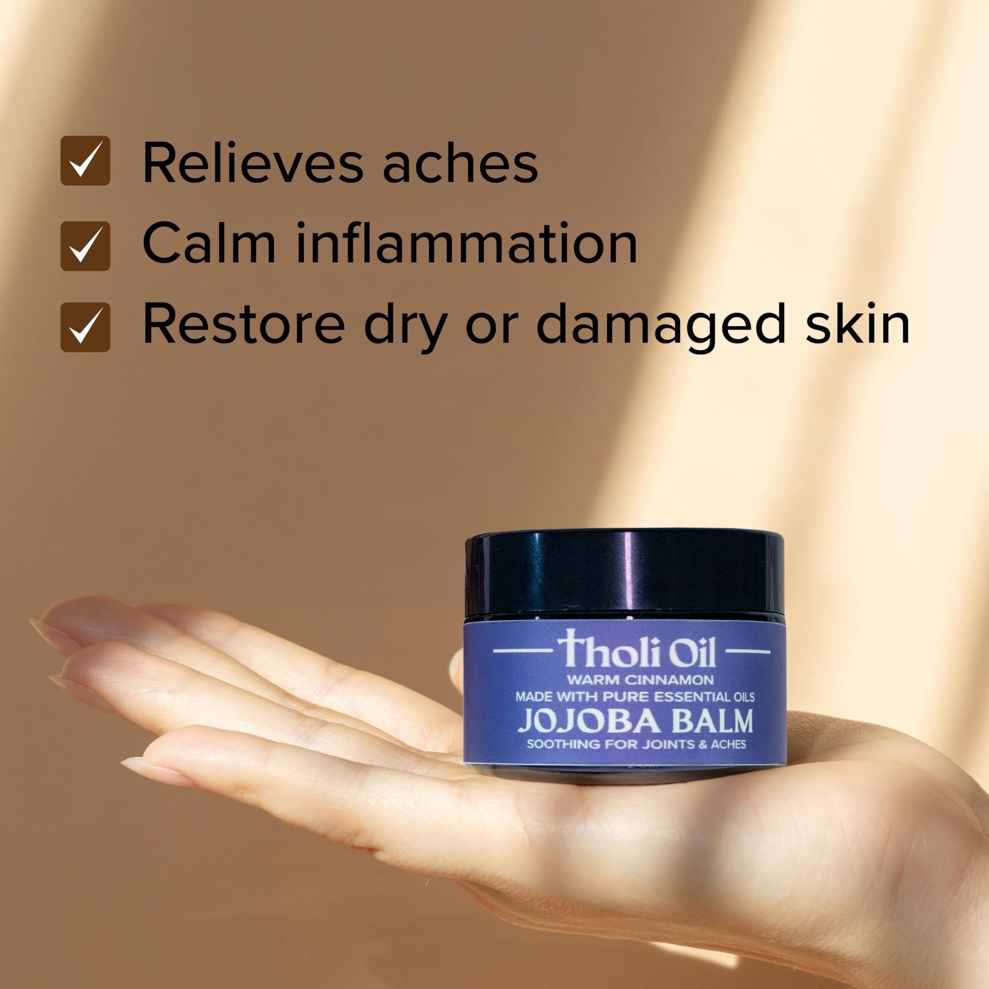 tHOli Plantar Fasciitis Relief Balm – Jojoba Cream with Cinnamon, Cassia, Spikenard & Hyssop – Soothes Heels, Supports Joints & Skin Repair (1oz) Tholi OilAu supplements