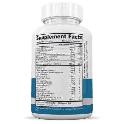 Justified Laboratories (5 Pack) Glucotrust Max 1295MG Formula Supplement Pills 300 cap Justified LaboratoriesUS supplements