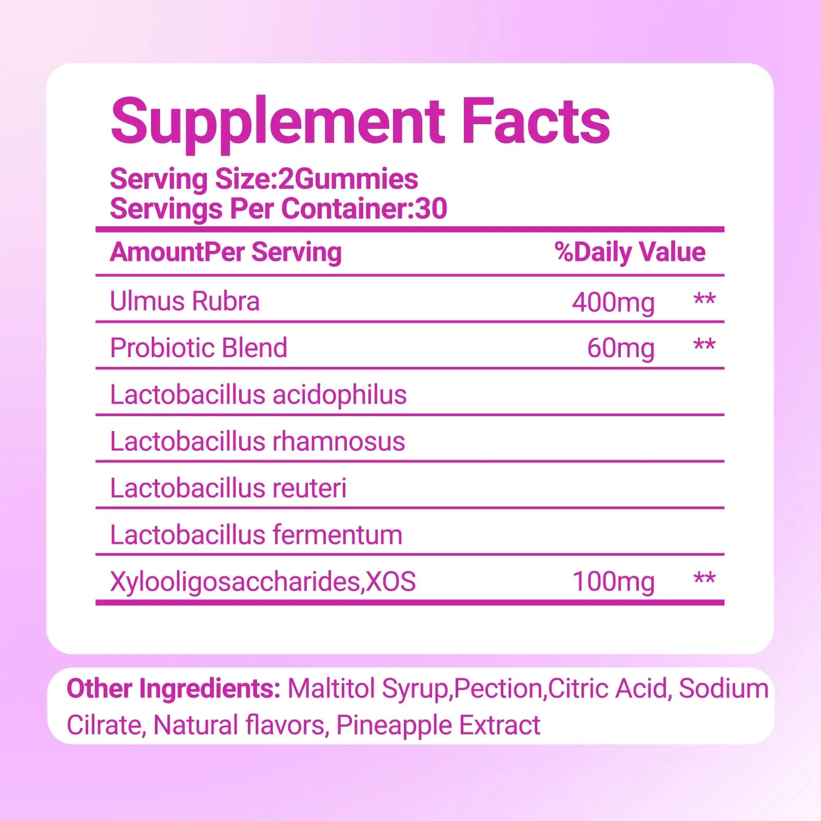 Le Tian Xian Her Juicy Feminine Probiotics Gummies for Women with Slippery Elm, Prebiotics & Lactobacillus - for pH Balance & Digestive Health, Tropical Pineapple Flavor, 60 Count Le Tian Xiannz supplements