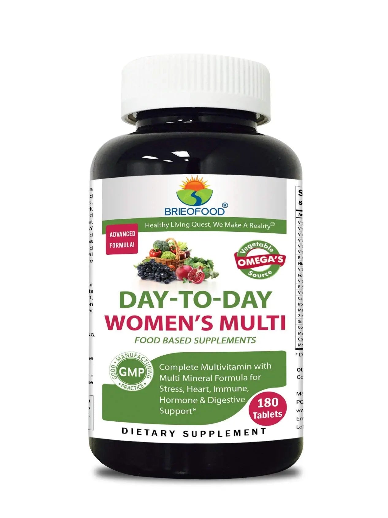 Briofood, Day-to-Day Food Based Women's Multi (180 Tablets) with Vegetable Source Omegas BrieofoodAu supplements