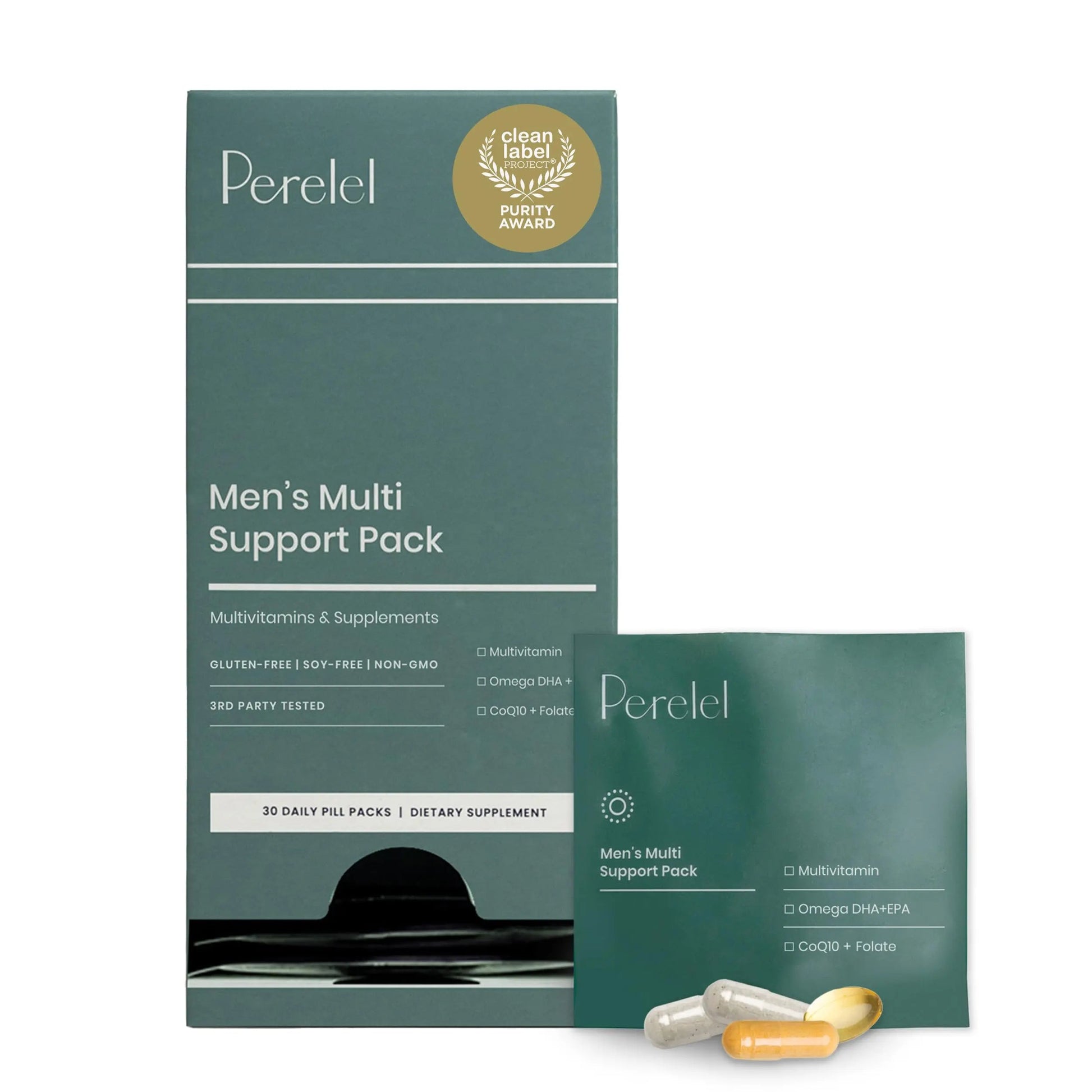 Perelel Men’s Multi Support Pack, Daily Multivitamin with Magnesium, Omega 3, CoQ10 & Folate, Nutritional Support PerelelAu supplements