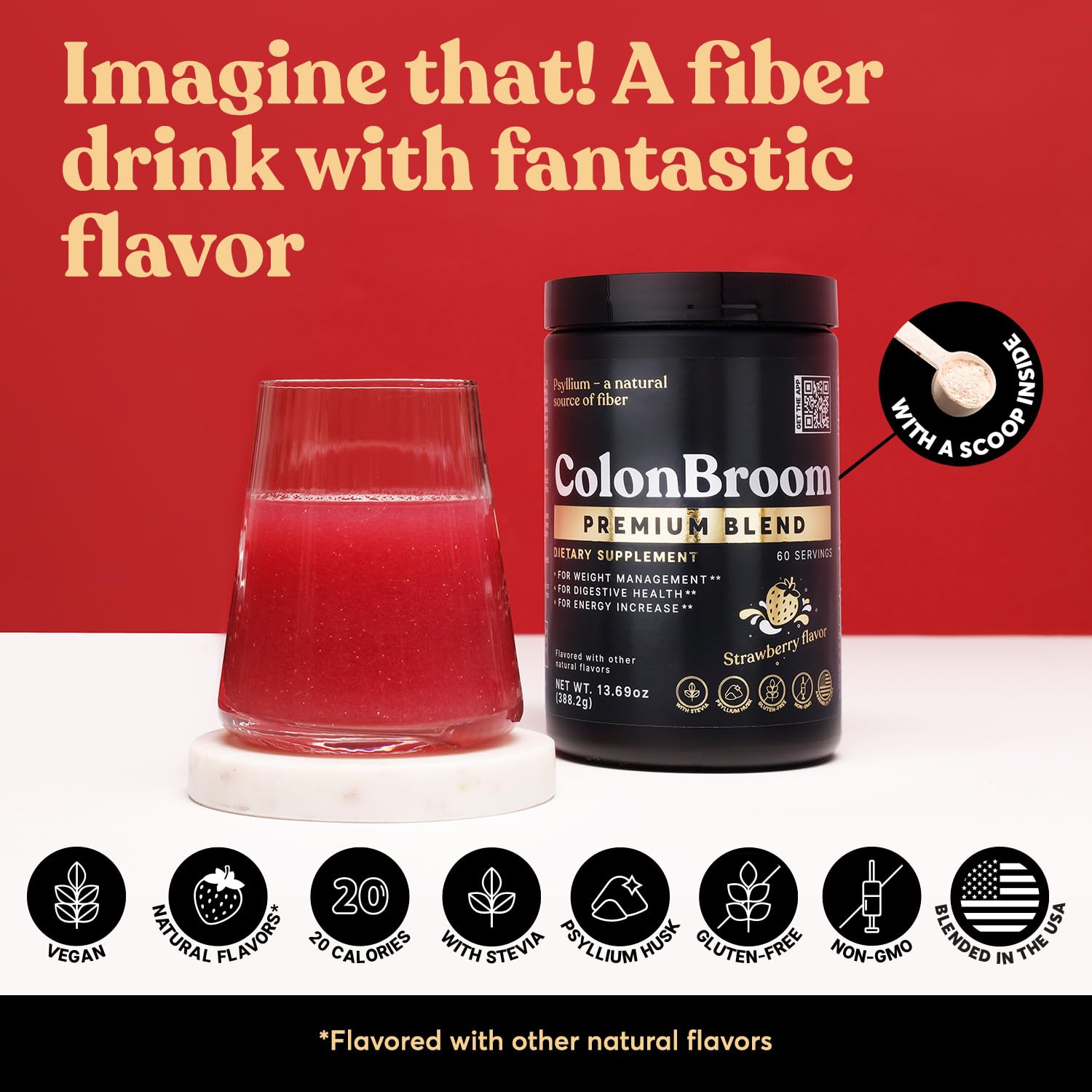 ColonBroom Premium Psyllium Husk Powder (Strawberry) - Colon Cleanse for Bloating ColonBroomAu supplements