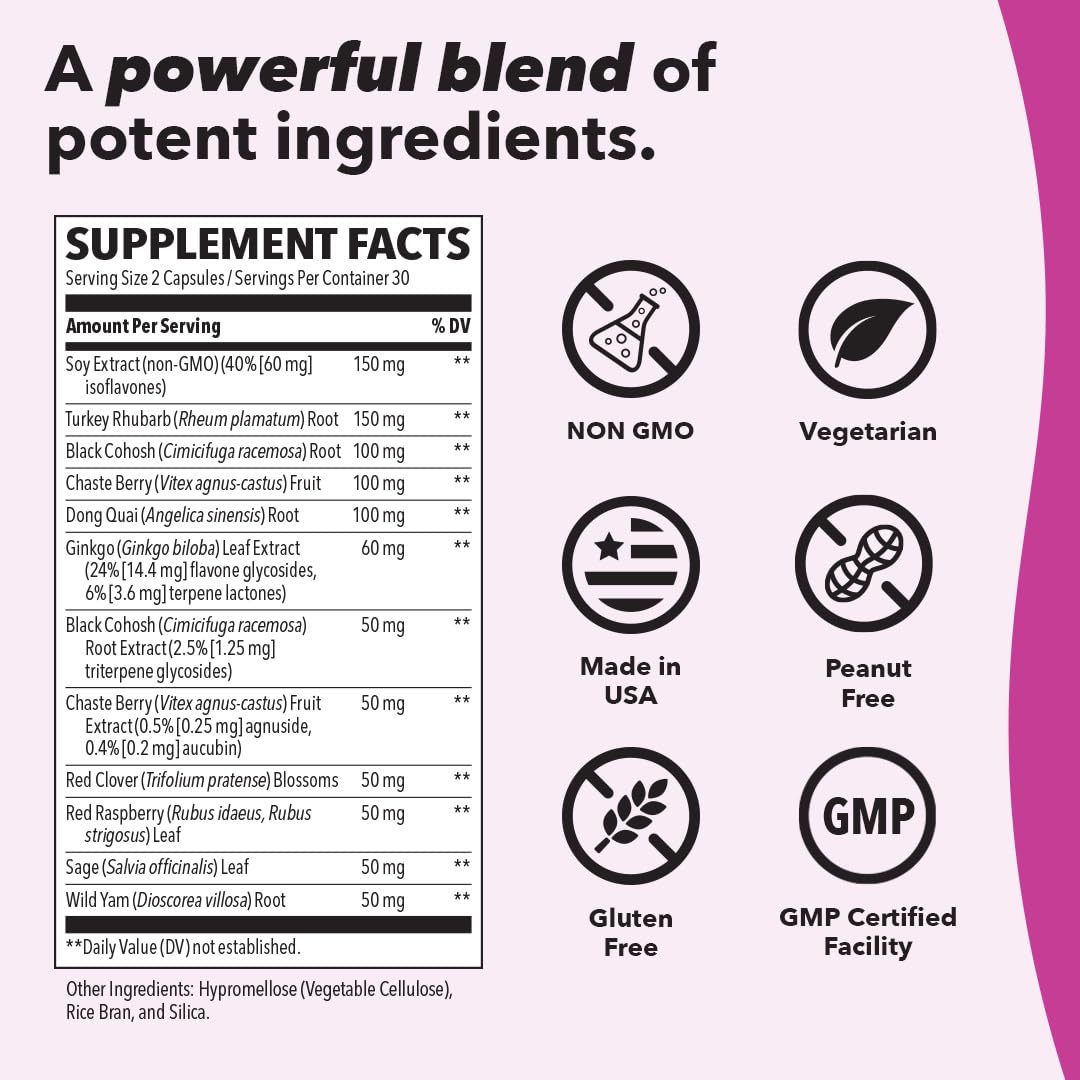 Pausitivi-T - Menopause Support Supplement - Powerful Relief for Hot Flashes, Hormone Imbalance & Night Sweats - Nourishes Tissue - Sage, Chasteberry, Soy Isoflavones & Black Cohosh - 60 Capsules LifeSeasonsAu supplements