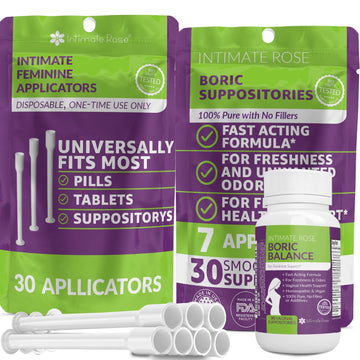 Intimate Rose Save 10% on Boric Acid Vaginal Suppositories - 30 Count (600mg) + 30 Applicators Intimate RoseAu supplements