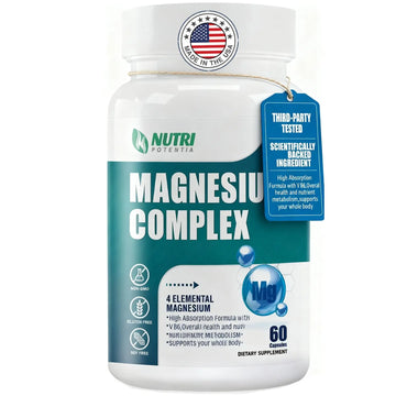 Magnesium Complex for Women&Men,With Glycinate Malate Citrate Taurate.Support for Sleep,Stress Relief,Cognitive Function,Magnesium Supplement 500mg,Third-Party Tested(Made & Tested in USA)-60 Capsules NUTRI POTENTIAAu supplements
