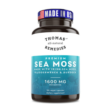 Thomas' all-natural Remedies Irish Sea Moss Capsules, Sea Moss with Bladderwrack & Burdock Root Organic for Gut Health, Digestion, Energy & Immune Support, 120 Seamoss Pills Thomas' all-natural RemediesAu supplements
