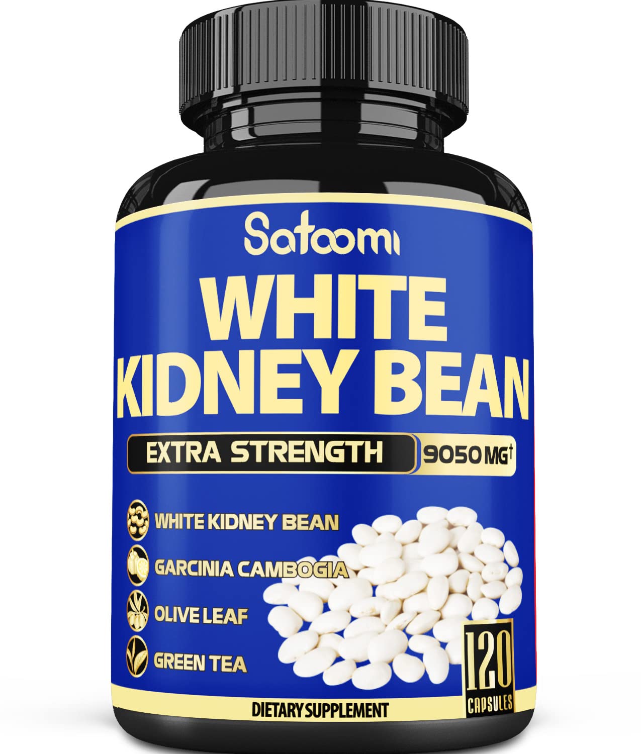 6in1 White Kidney Bean Extract Capsules 9050 Mg - with Garcinia Cambogia, Olive Leaf SatoomiUS supplements