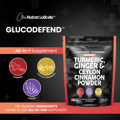 3in1 Turmeric Curcumin Ginger Root & Ceylon Cinnamon Powder Suppleme Clean NutraceuticalsUS supplements
