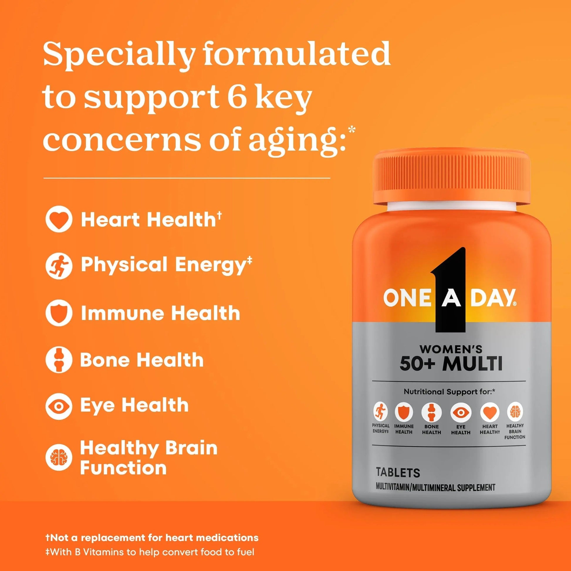 One A Day Multivitamin for Women 50 and Over Tablets, Womens Multivitamin 50 plus with Vitamins D, C, E, Zinc & Biotin, Daily Vitamins for Woman 50+, 65 Ct ONE A DAYAu supplements