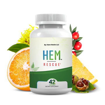 Hem Healer Hem Rescue Hemorrhoid Treatment Supplement - All Natural, Reduces Discomfort & Swelling, Boosts Blood Flow, Oral Botanical Blend, Made in USA - (1 Bottle Pack) Hem HealerAu supplements