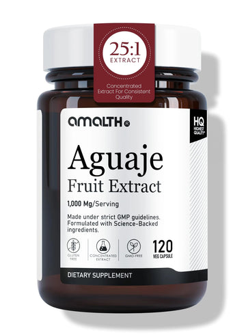 Amalth Aguaje Curves Capsule for Women 1000 mg- Extra Strength from Peru Natural Supplements- 120 Capsules Non- GMO Premium Quality Pills AMALTHAu supplements