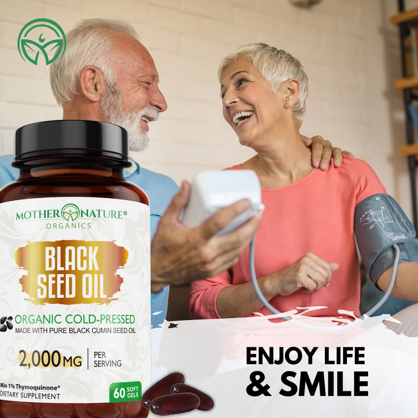 Organic Black Seed Oil 2000mg - 60 Softgel Capsules (Non-GMO) Premium Cold-Pressed Mother Nature Organics Superfoods for Organic LivingUS supplements