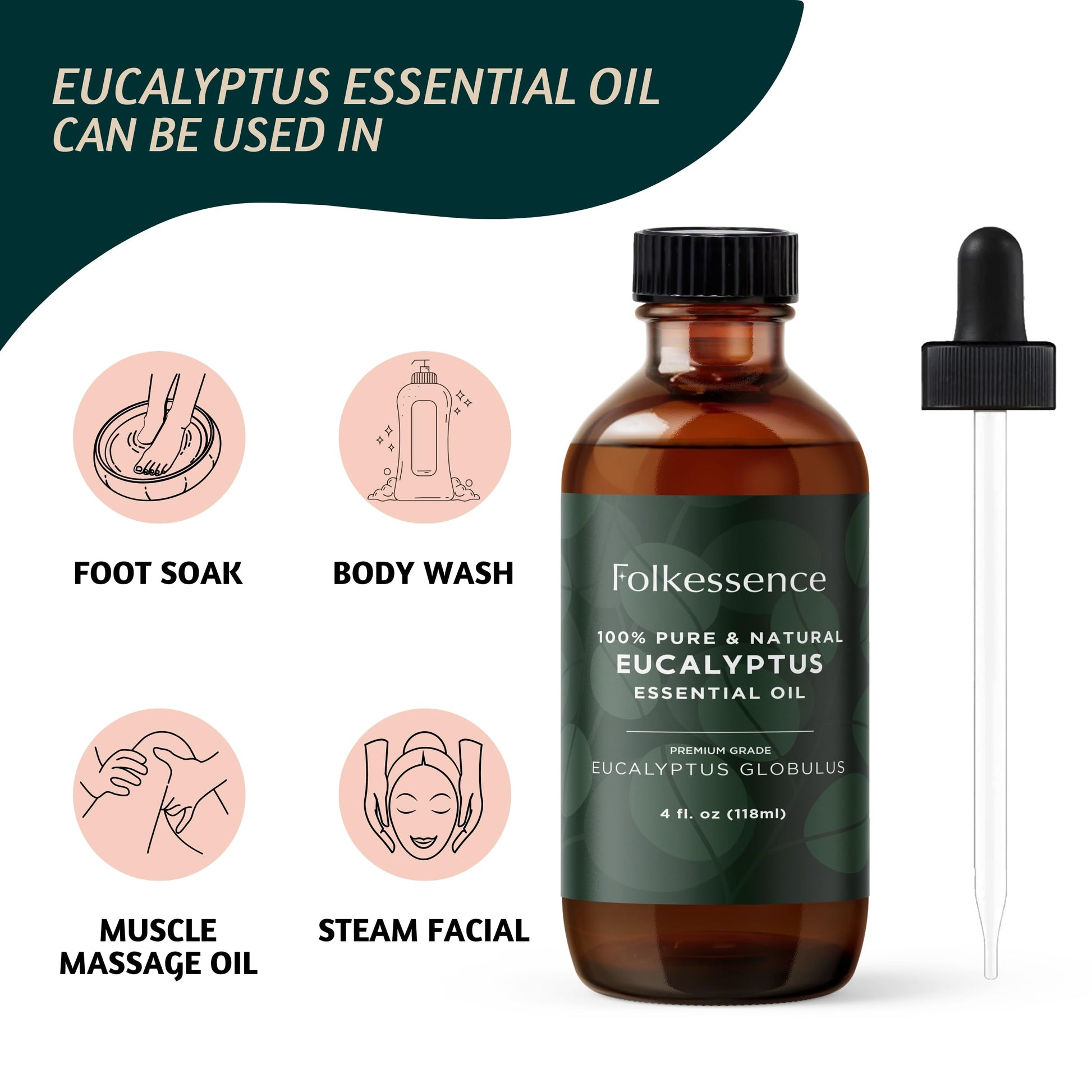 Folkulture Eucalyptus Essential Oil for Diffuser - 4 Fl Oz - 100% Pure, Natural and Undilluted Essential Oil FolkultureAu supplements