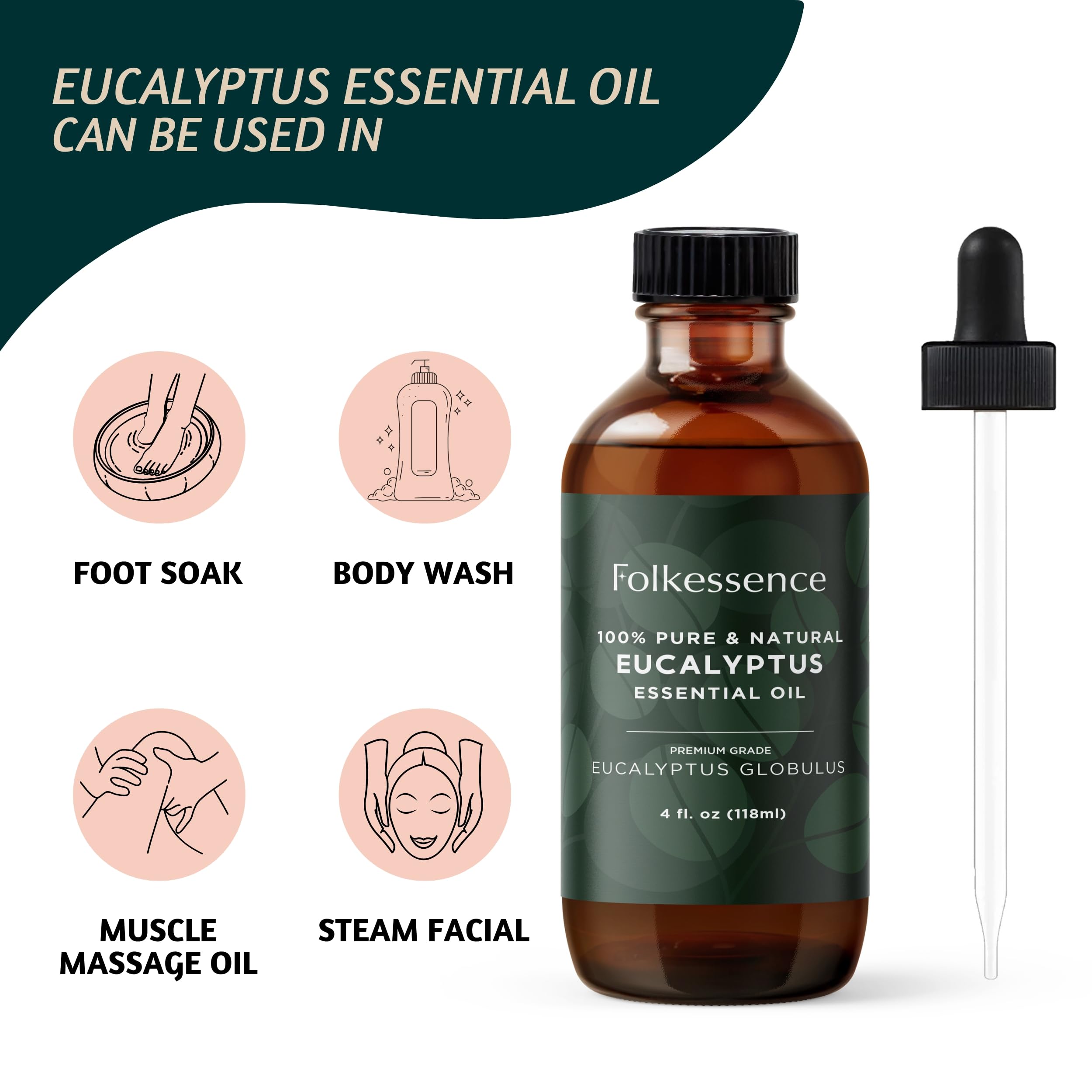 Folkulture Eucalyptus Essential Oil for Diffuser - 4 Fl Oz - 100% Pure, Natural and Undilluted Essential Oil FolkultureAu supplements