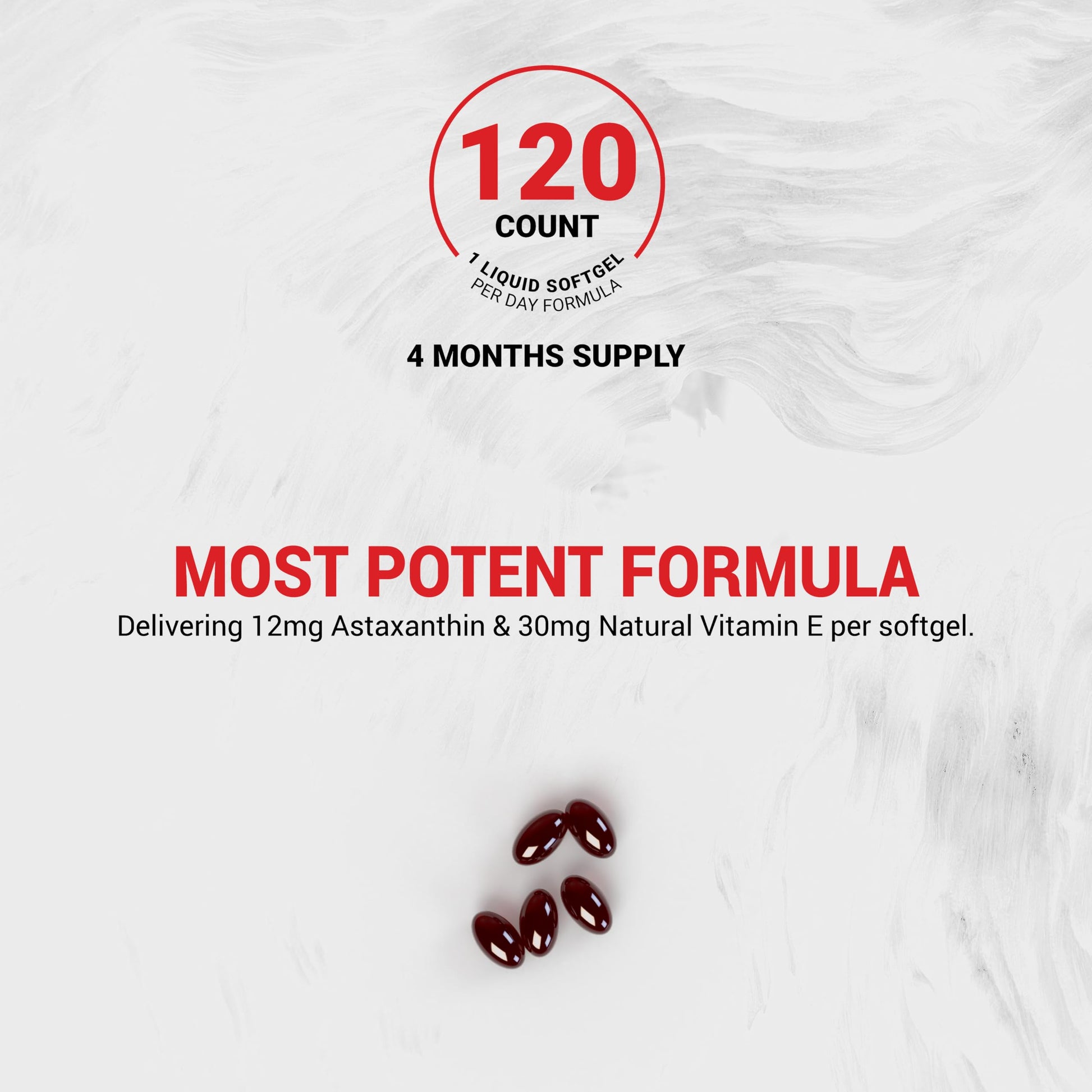 Naturalis New Zealand Astaxanthin (12mg) | Enhanced with Natural Vitamin E | Non-GMO, Soy & Gluten Free | 120 Softgels (4 Month Supply) NaturalisAu supplements