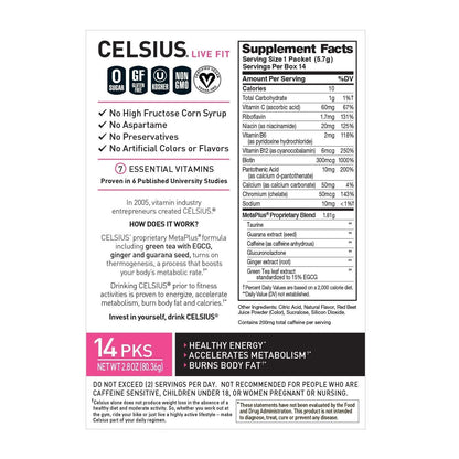 CELSIUS Dragonfruit Lime On-the-Go Powder Stick Packs, Zero Sugar 14 Count(Pack of 1) CELSIUSUS supplements