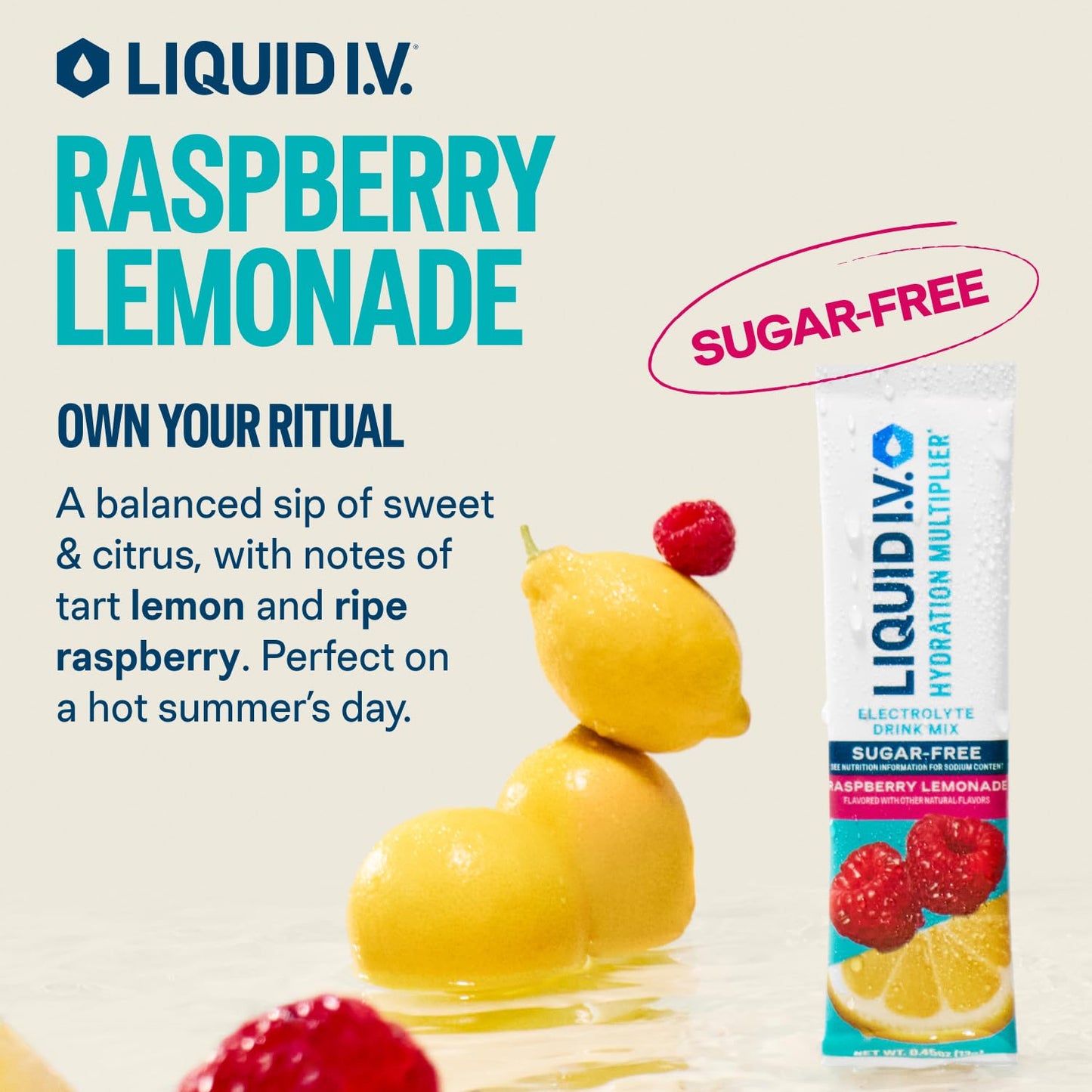 Liquid I.V.® Hydration Multiplier® Sugar-Free - Raspberry Lemonade | Electrolyte Powder Drink Mix | 3 Pack (42 Servings) Liquid I.V.US supplements