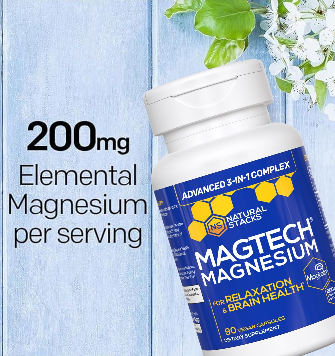 Magtech Magnesium Capsules + Hydration Creatine Powder Lemon Lime Bundle - 3 Forms of Magnesium - Featuring Magtein L-Threonate - Brain Health & Hydration Support* - 44 Total Servings NATURAL STACKSAu supplements
