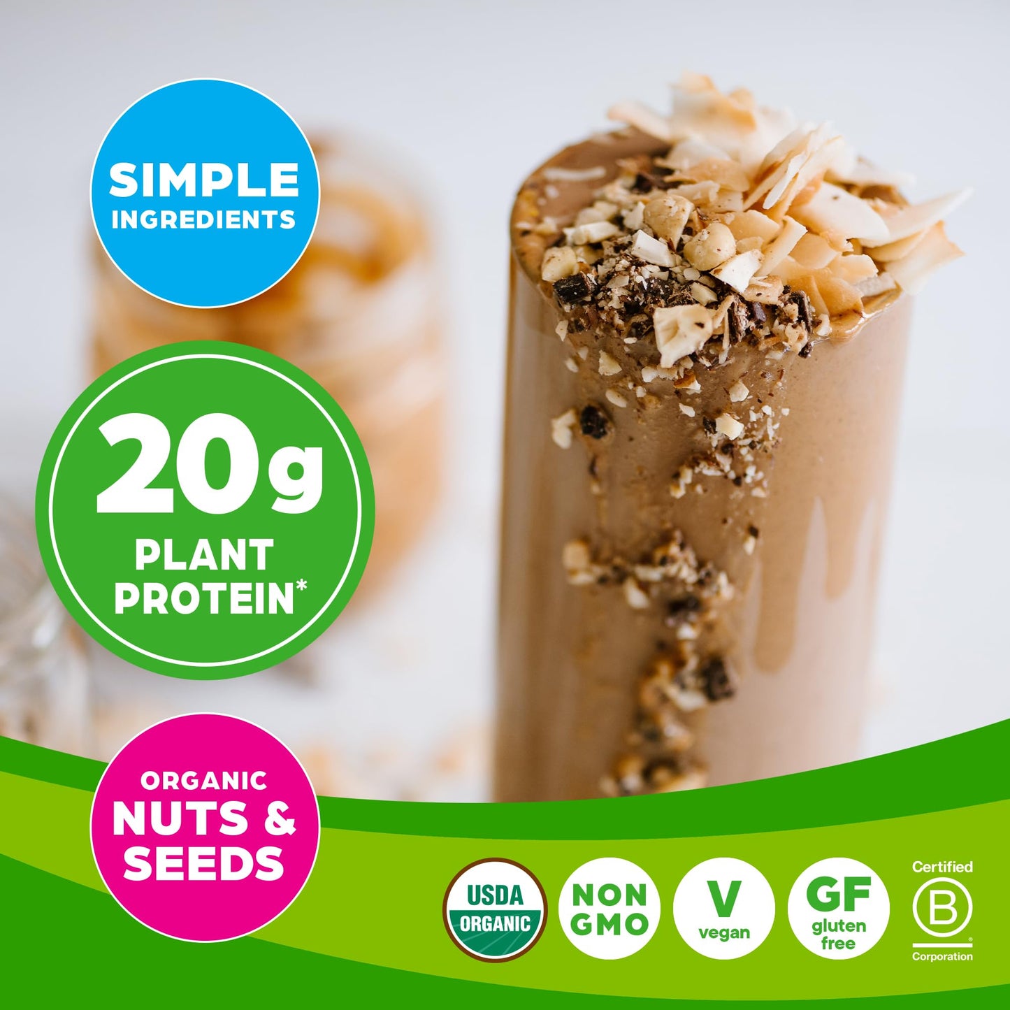 Orgain Organic Simple Vegan Protein Powder, Peanut Butter - 20g Plant Based Protein OrgainUS supplements