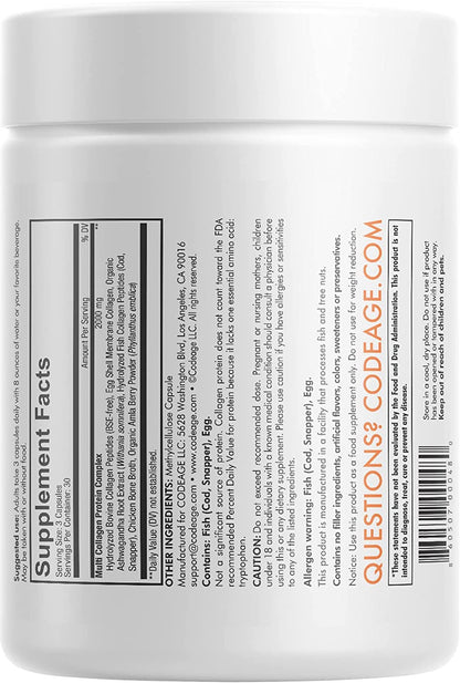 Codeage Multi Collagen Protein Capsules, Type I, II, III, V, X, Grass Fed & Hydrolyzed Collagen Pills Supplement CodeageUS supplements