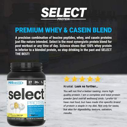 PEScience Select Low Carb Protein Powder, Cake Pop, 27 Serving, Keto Friendly PEScienceUS supplements