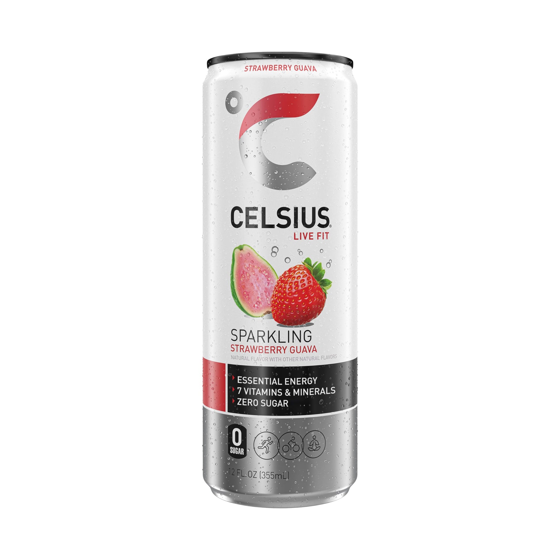 CELSIUS Sparkling Strawberry Guava, Functional Essential Energy Drink 12 Fl Oz (Pack of 12) CELSIUSUS supplements