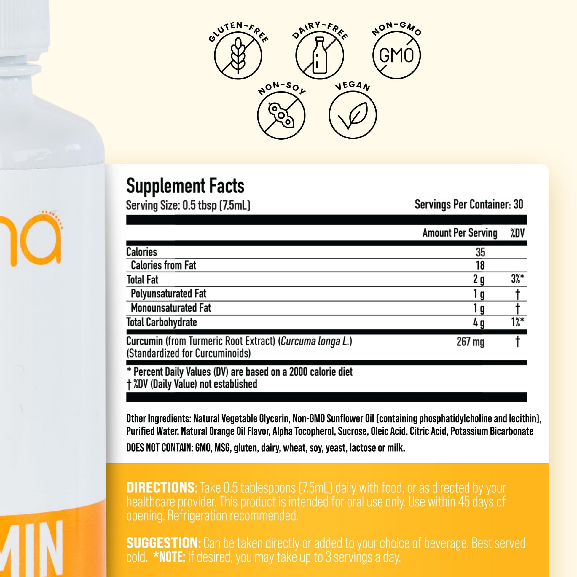Manna Vitamins Evolved Liposomal Liquid Curcumin for Advanced Absorption Best Turmeric Supplement for Daily Joint & Immune Health Support - Vegan, Non-GMO, 95% Curcuminoids (1 Pack) Manna Vitamins EvolvedAu supplements
