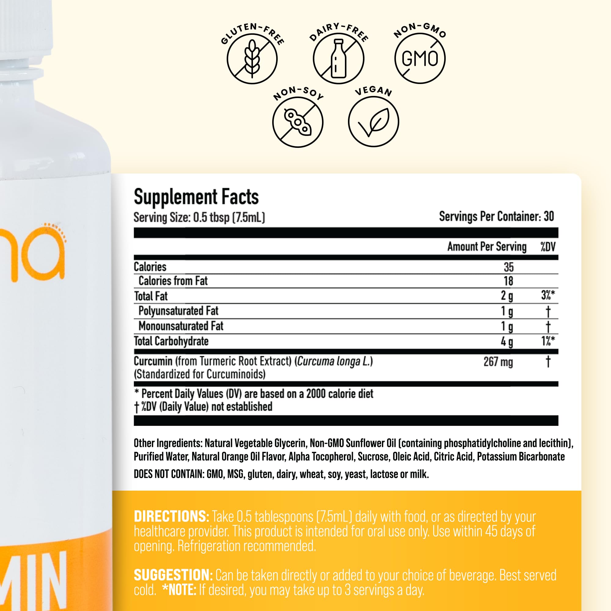 Manna Vitamins Evolved Liposomal Liquid Curcumin for Advanced Absorption Best Turmeric Supplement for Daily Joint & Immune Health Support - Vegan, Non-GMO, 95% Curcuminoids (1 Pack) Manna Vitamins EvolvedAu supplements