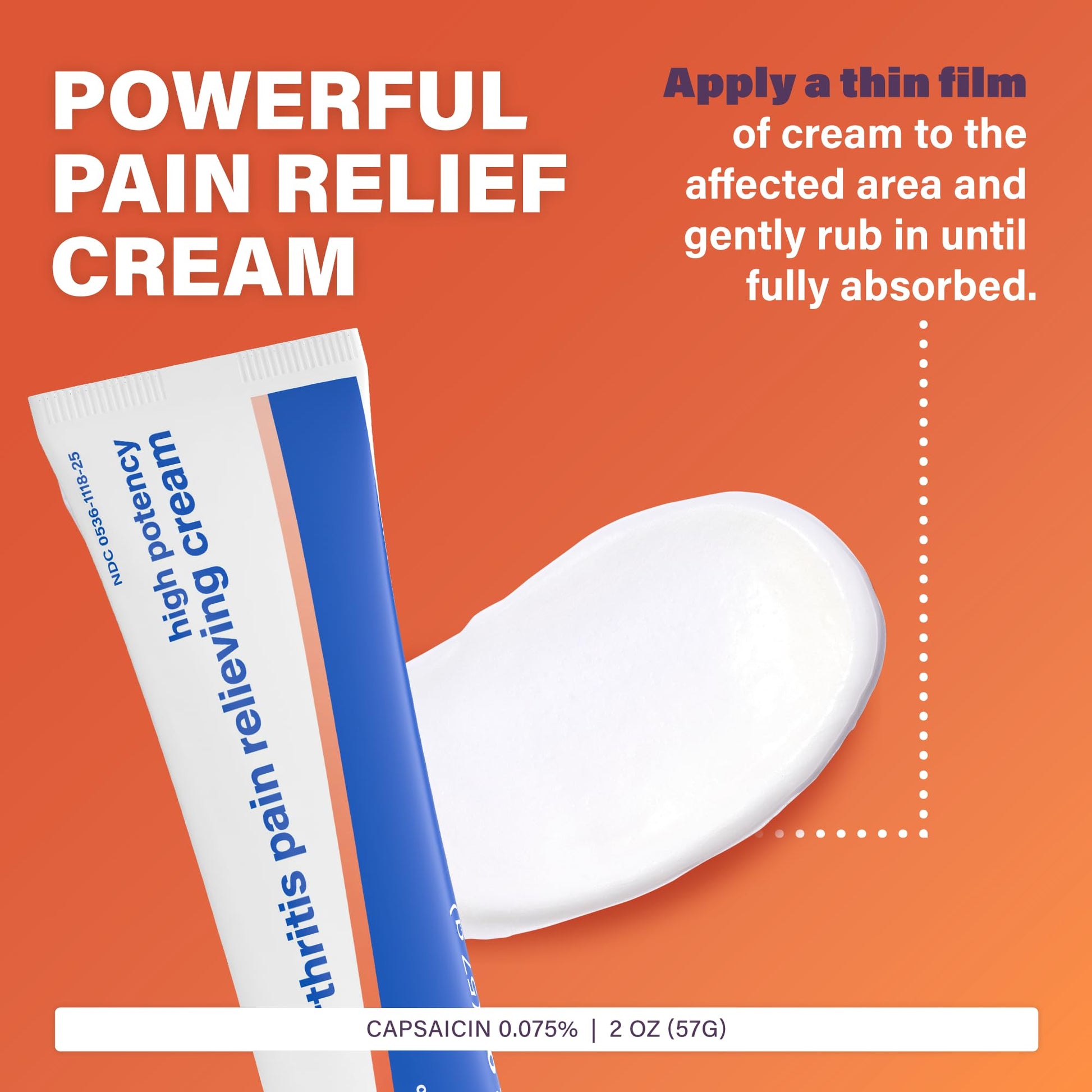 Rugby High Potency Capsaicin 0.075% Cream - Pain Relief Cream for Arthritis - 2 Oz (57g), (1 Pack) RUGBY LABORATORIESAu supplements