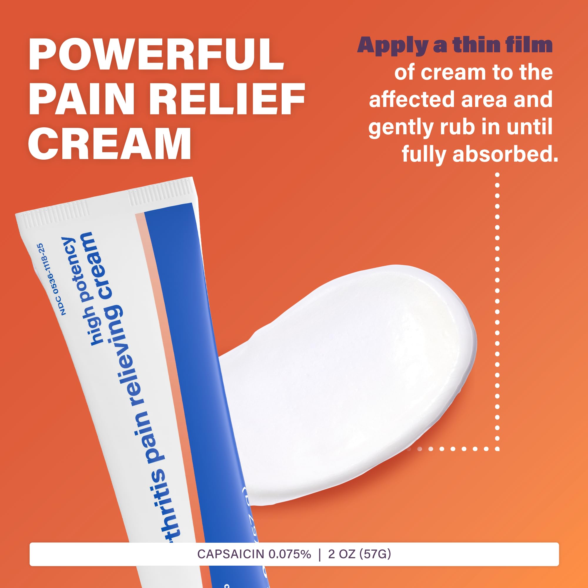 Rugby High Potency Capsaicin 0.075% Cream - Pain Relief Cream for Arthritis - 2 Oz (57g), (1 Pack) RUGBY LABORATORIESAu supplements