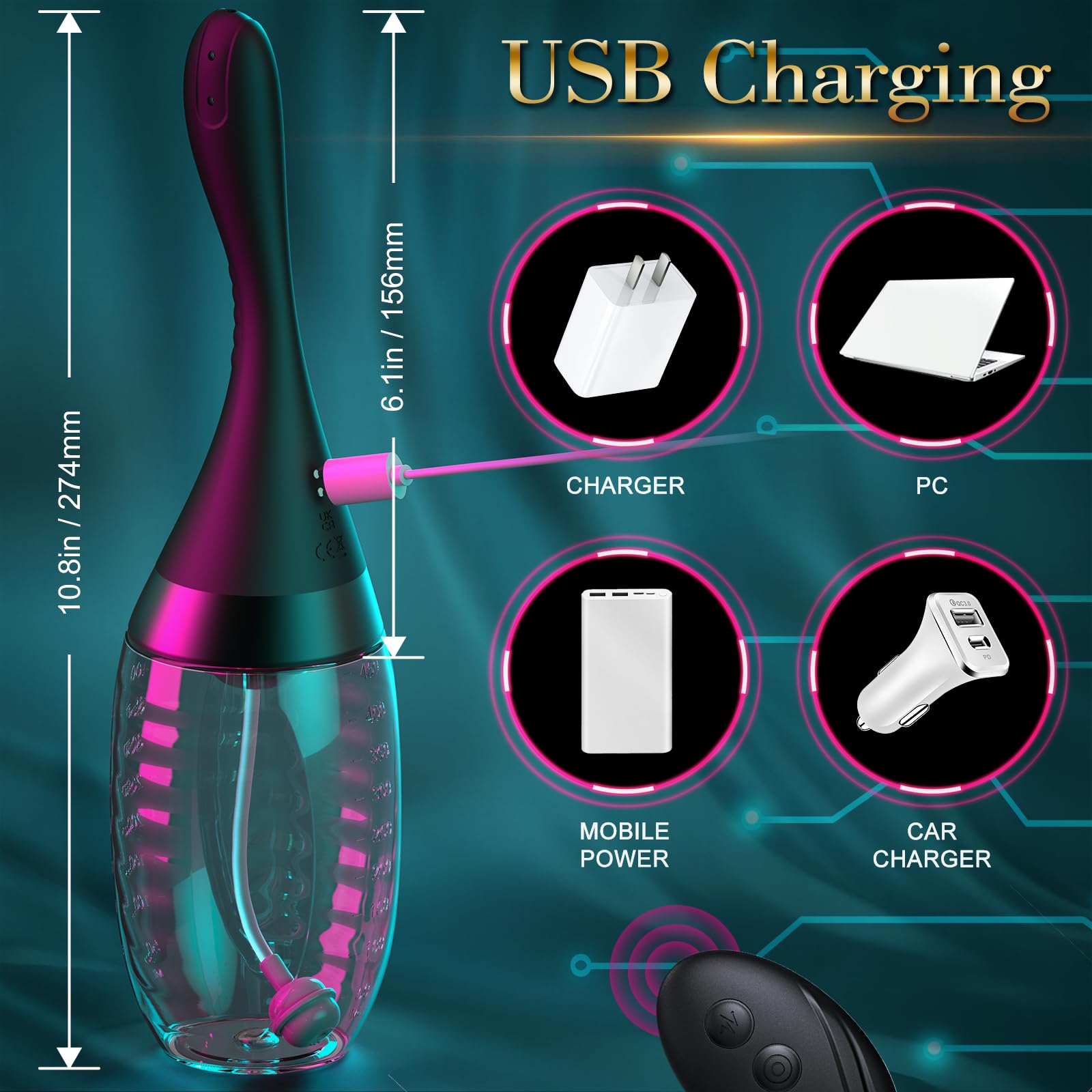 15oz Electric Enema Bulb -Remote Anal Douche, 3 Enema Speeds,Bendable Enema Douche SEXY SLAVEAu supplements