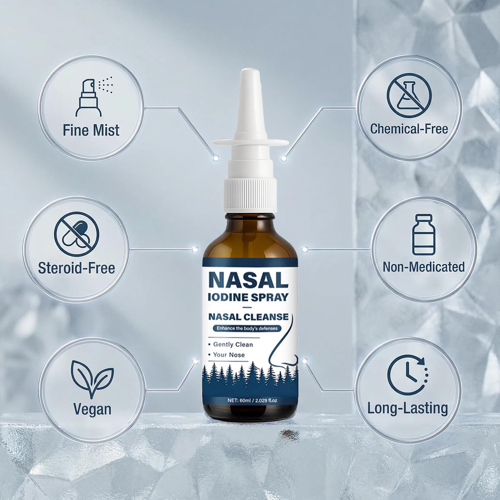 VIPUDA Nutramd Iodine Nasal Spray, Cleanses & Refreshes Your Nasal Passages, Iodine & Fulvic Acid Blend, 100% Natural Mineral Formula – 60 ml/2.029 fl.oz (1pc) VIPUDAAu supplements