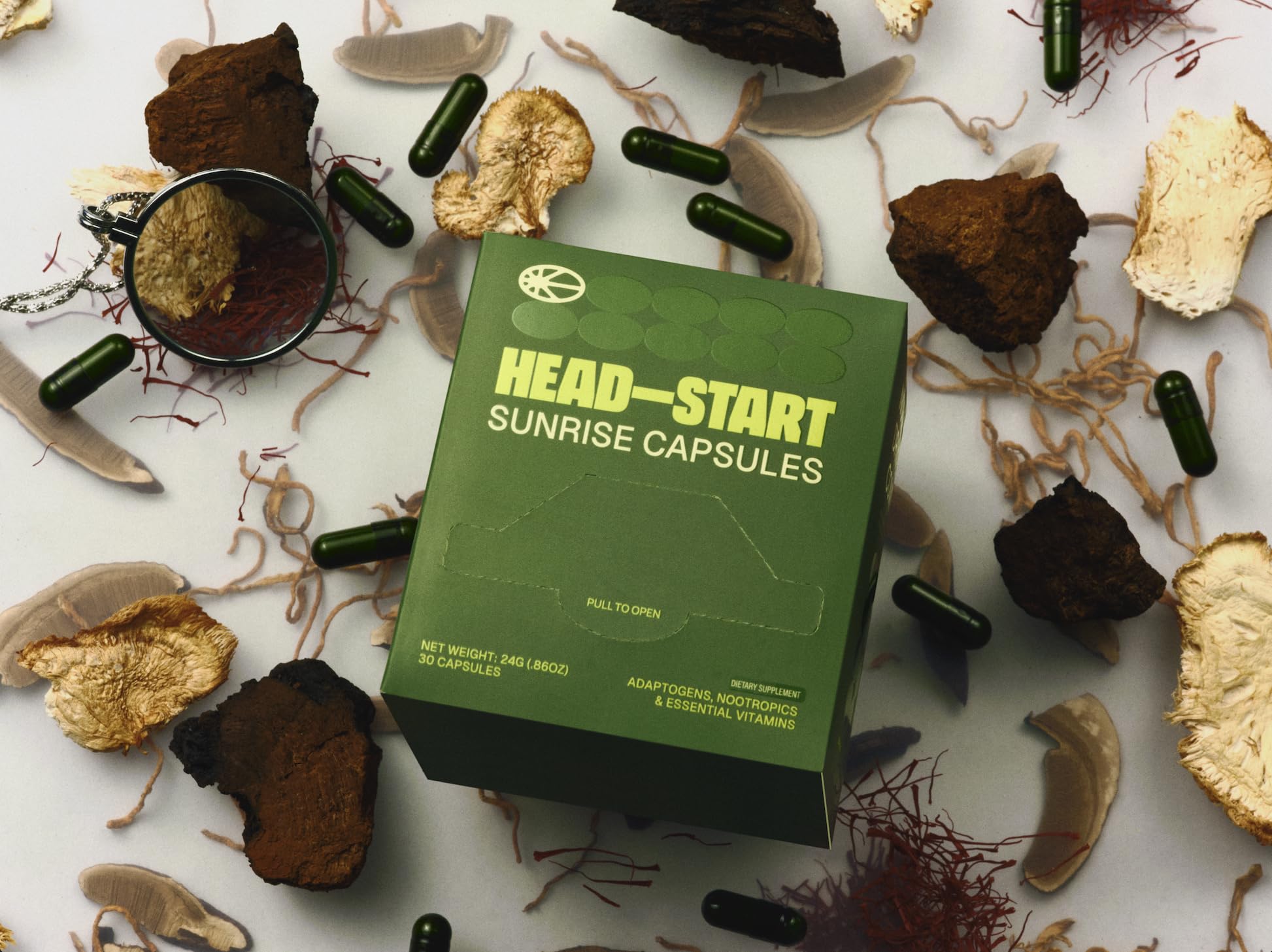 HEAD-START Sunrise Capsules | Nootropic Brain Supplement with Lion’s Mane, L-Theanine & Saffron | Adaptogen Blend for Focus, Energy, Clarity & Daily Performance HEAD-STARTAu supplements