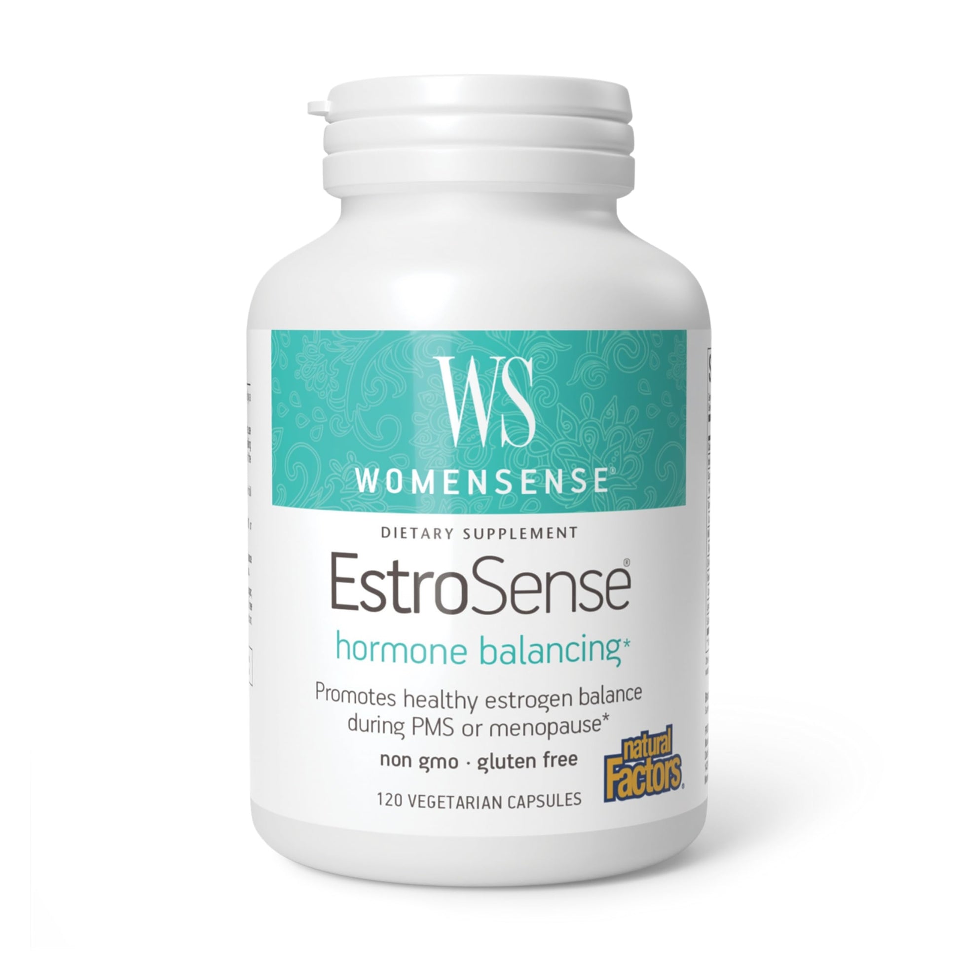 Natural Factors WomenSense EstroSense - Daily Hormonal Balance Support Supplement - Supports Healthy Menstration & Menopause - Non-GMO Natural Supplement - 120 Vegetarian Capsules (60 Servings) Natural FactorsAu supplements