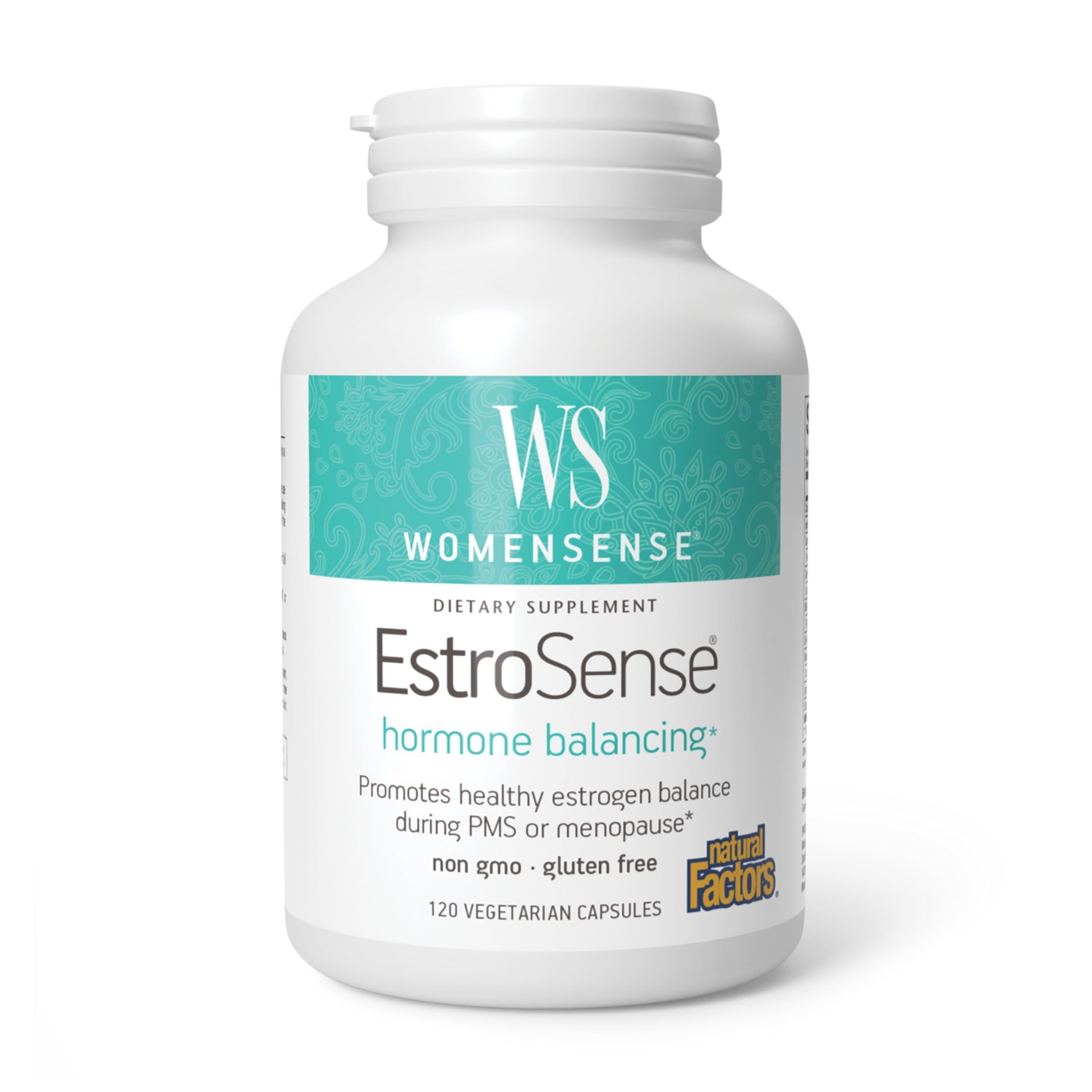 Natural Factors WomenSense EstroSense - Daily Hormonal Balance Support Supplement - Supports Healthy Menstration & Menopause - Non-GMO Natural Supplement - 120 Vegetarian Capsules (60 Servings) Natural FactorsAu supplements