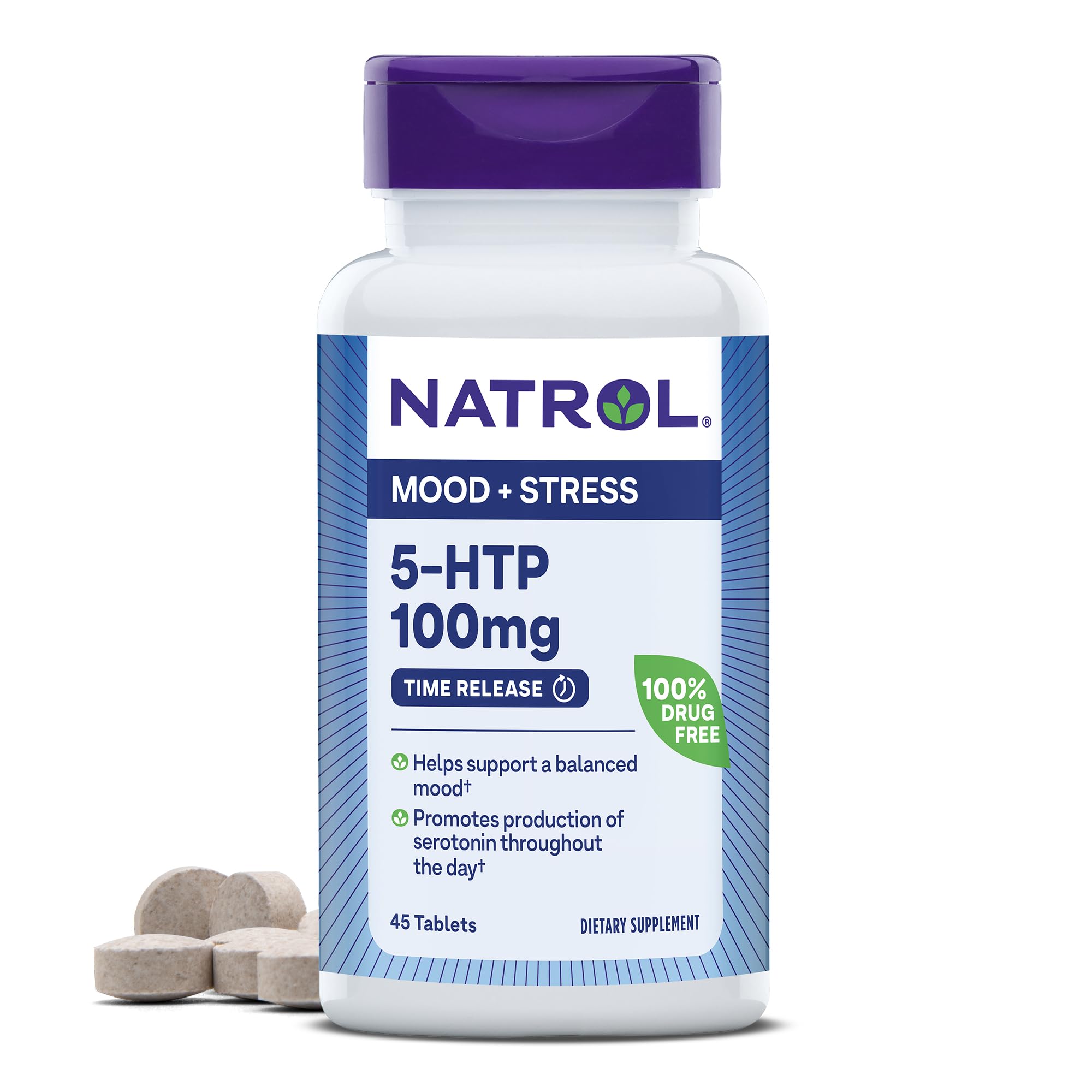Natrol 5-HTP 100mg, Dietary Supplement Helps Support a Balanced Mood, 90 Time NatrolAu supplements